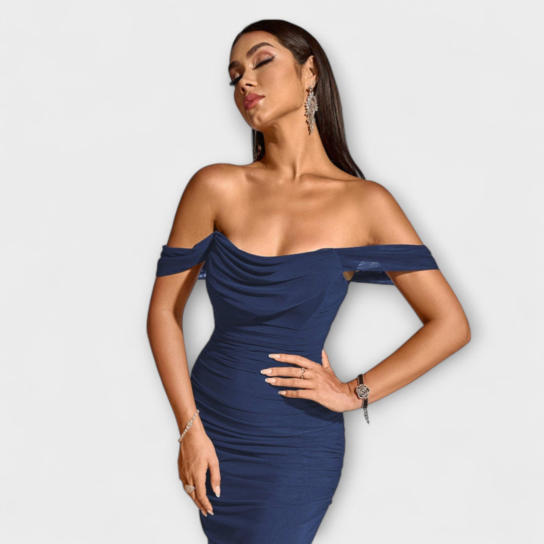 Ione - Robe Bodycon à Volants Off-Shoulder