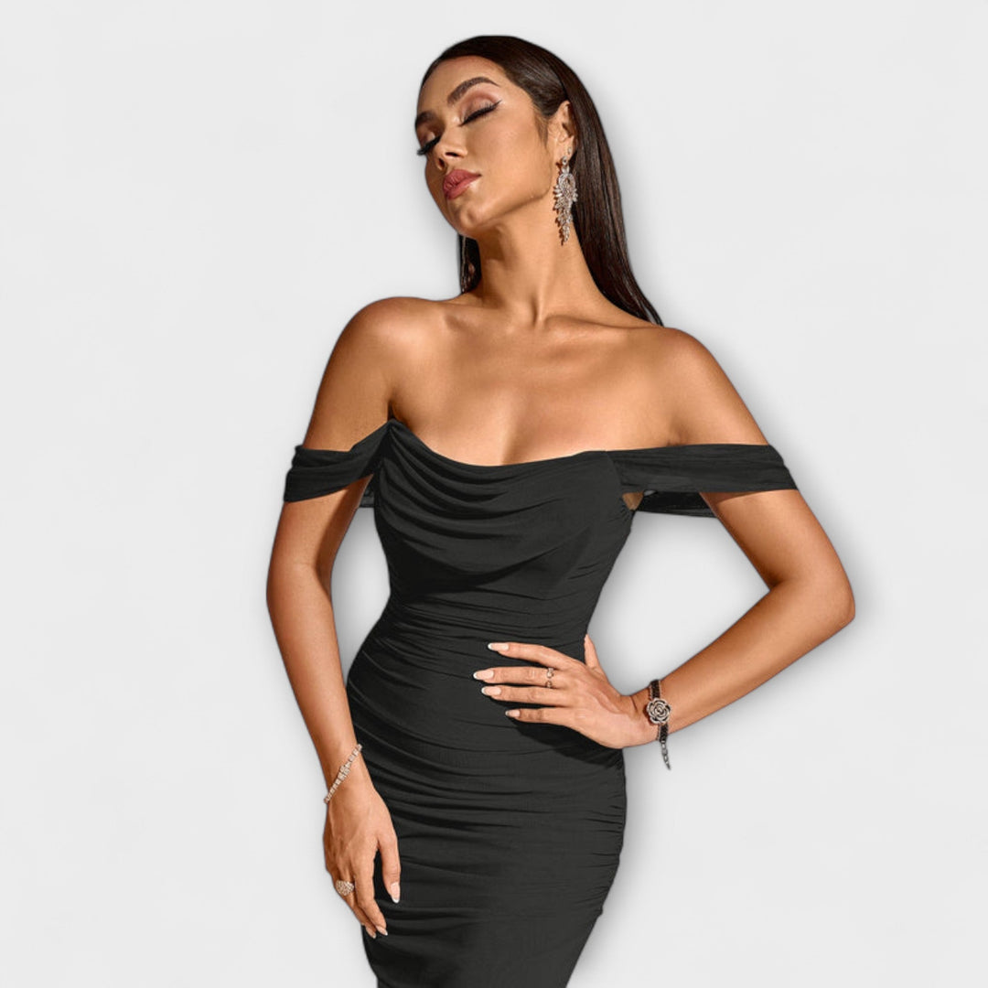 Ione - Robe Bodycon à Volants Off-Shoulder