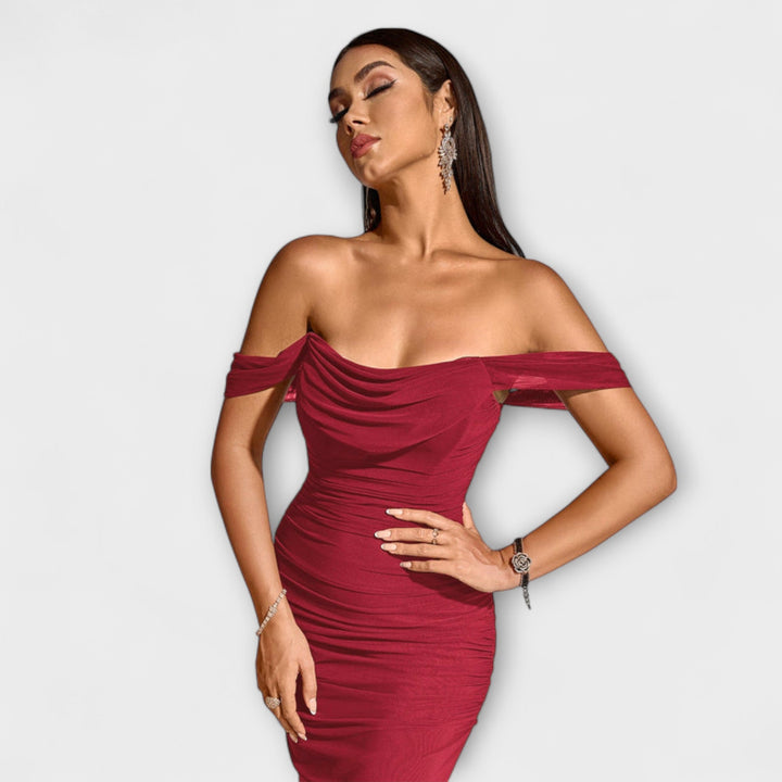 Ione - Robe Bodycon à Volants Off-Shoulder