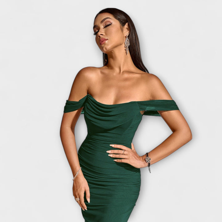 Ione - Robe Bodycon à Volants Off-Shoulder