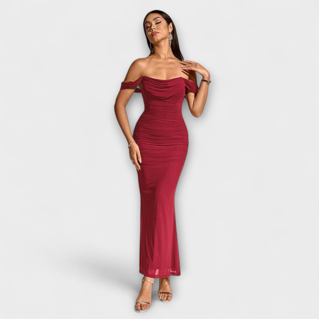 Ione - Robe Bodycon à Volants Off-Shoulder