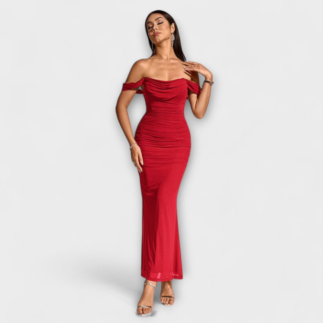 Ione - Robe Bodycon à Volants Off-Shoulder