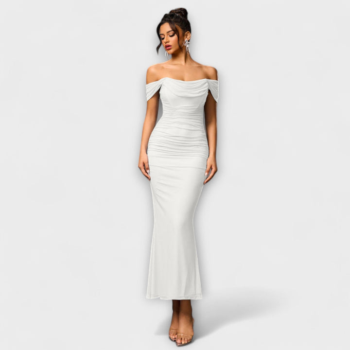 Ione - Robe Bodycon à Volants Off-Shoulder