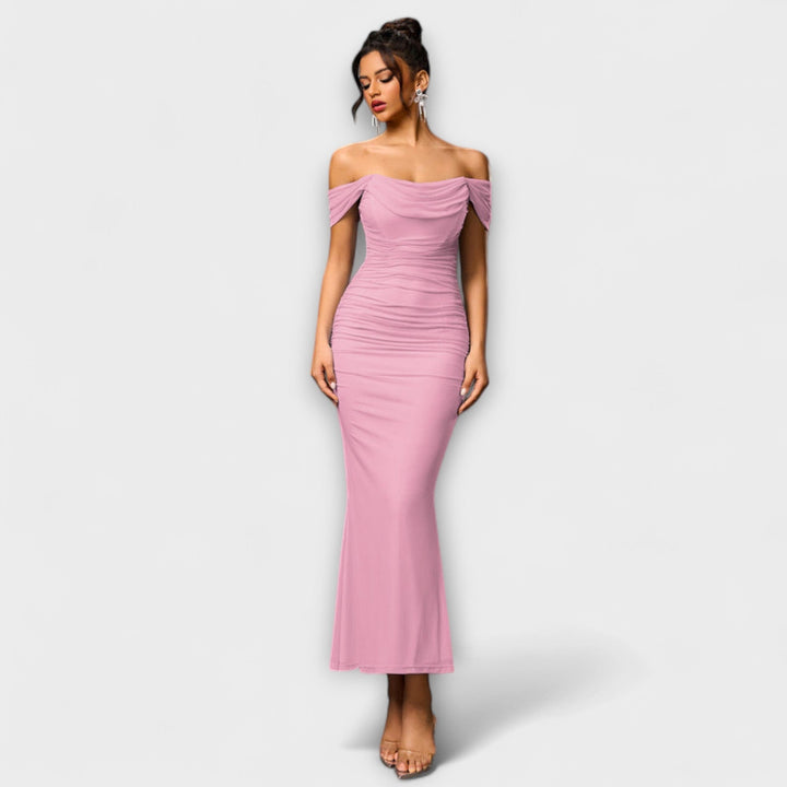 Ione - Robe Bodycon à Volants Off-Shoulder