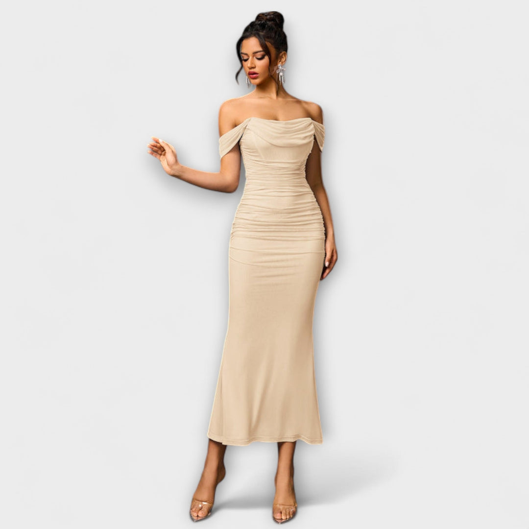 Ione - Robe Bodycon à Volants Off-Shoulder