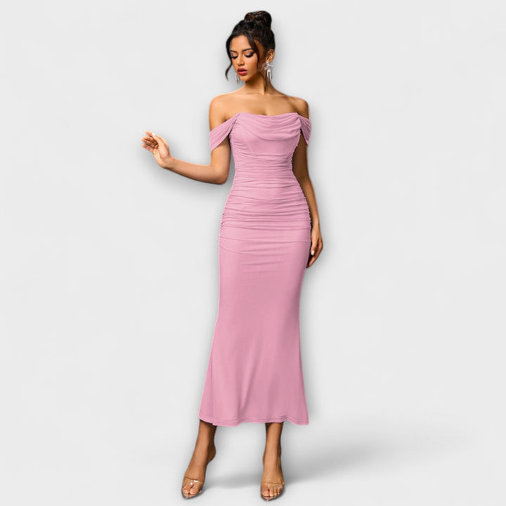 Ione - Robe Bodycon à Volants Off-Shoulder