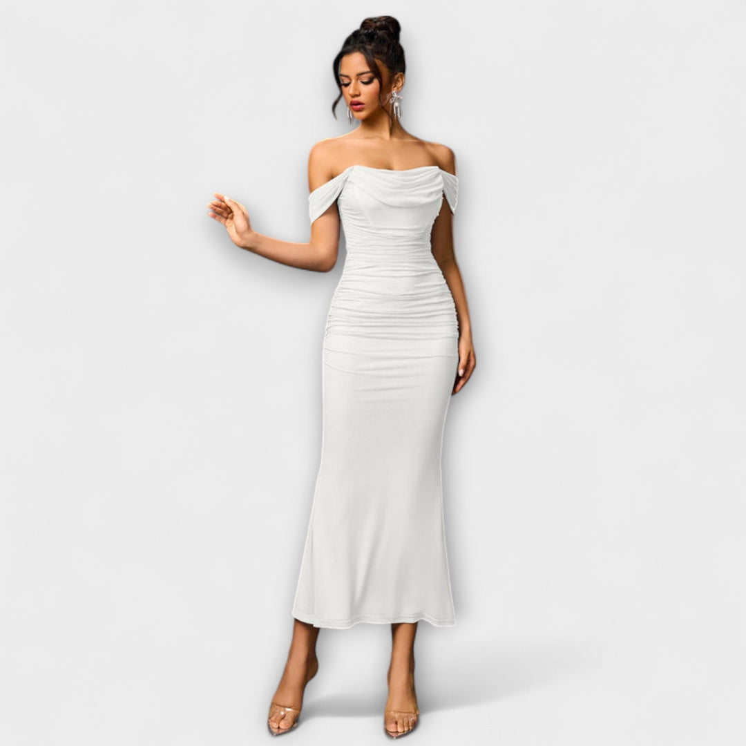 Ione - Robe Bodycon à Volants Off-Shoulder