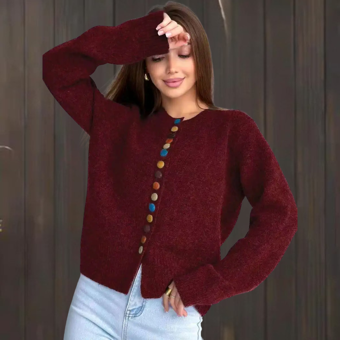 Victoria | Élégant cardigan pour femmes avec des boutons décoratifs