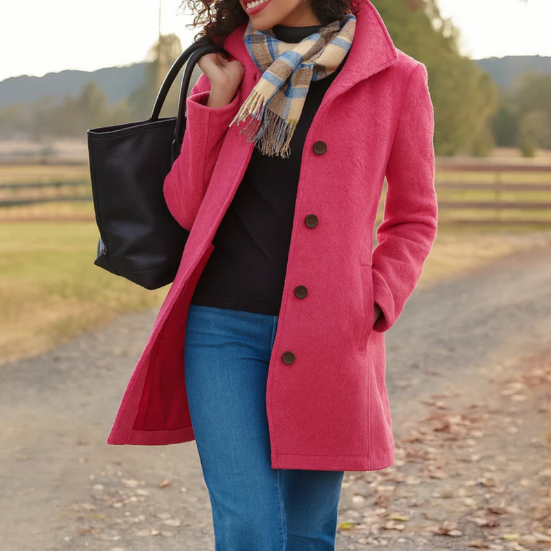 Elena | Manteau Classique à Boutons pour Femmes