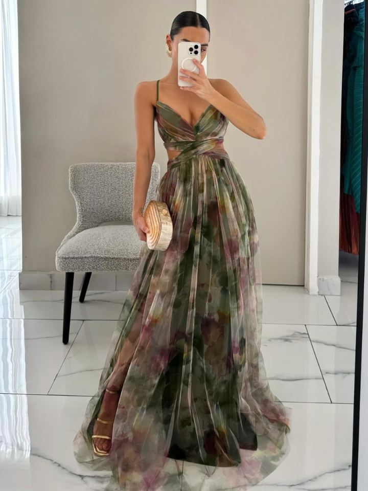 ROBE MAXI CÉLESTE AU COUCHER DU SOLEIL