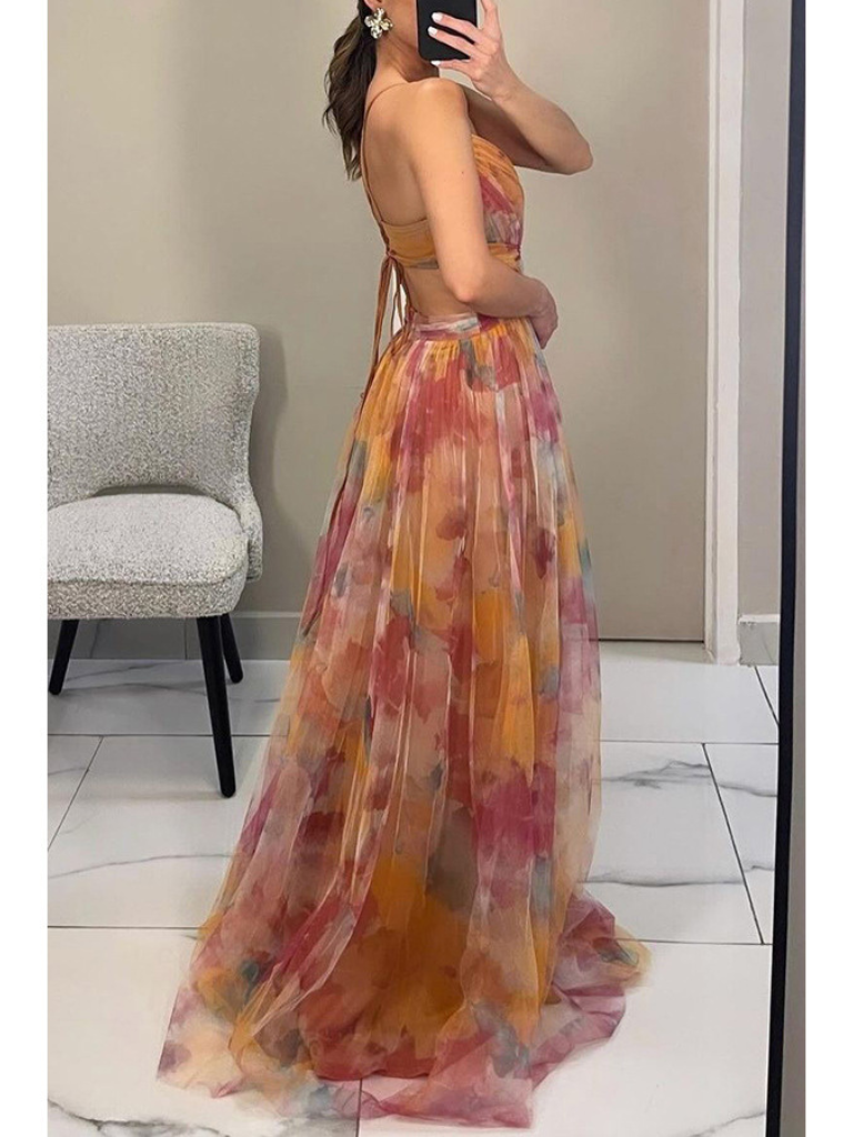 ROBE MAXI CÉLESTE AU COUCHER DU SOLEIL