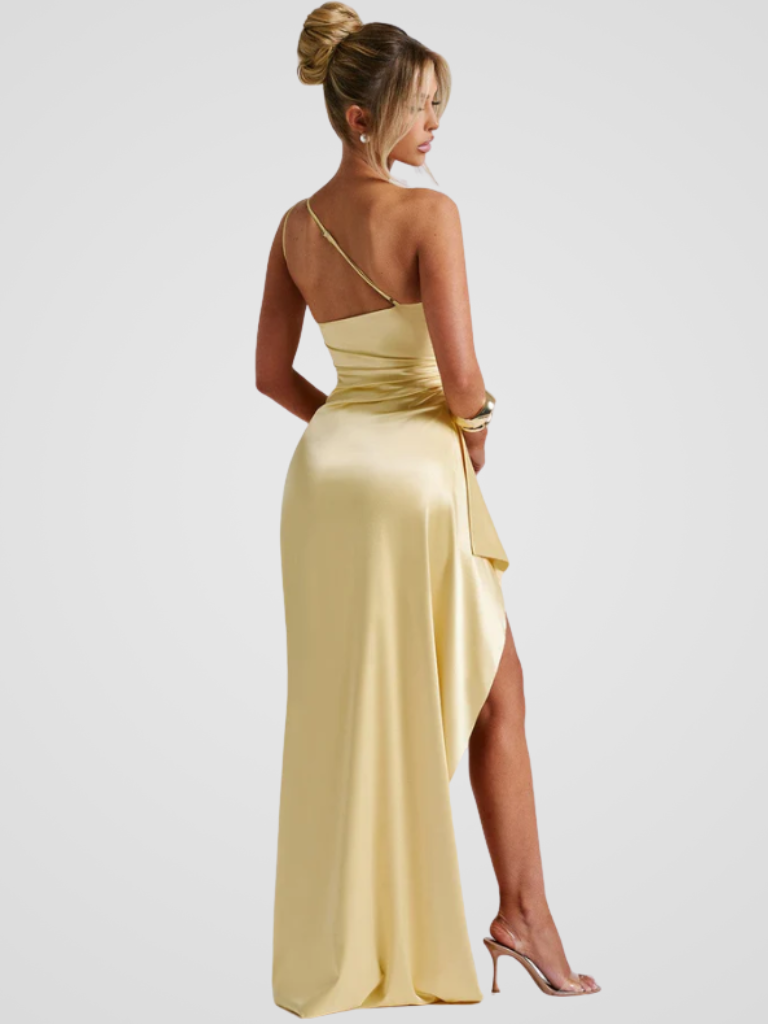 ROBE MAXI EN SATIN SOLEIL