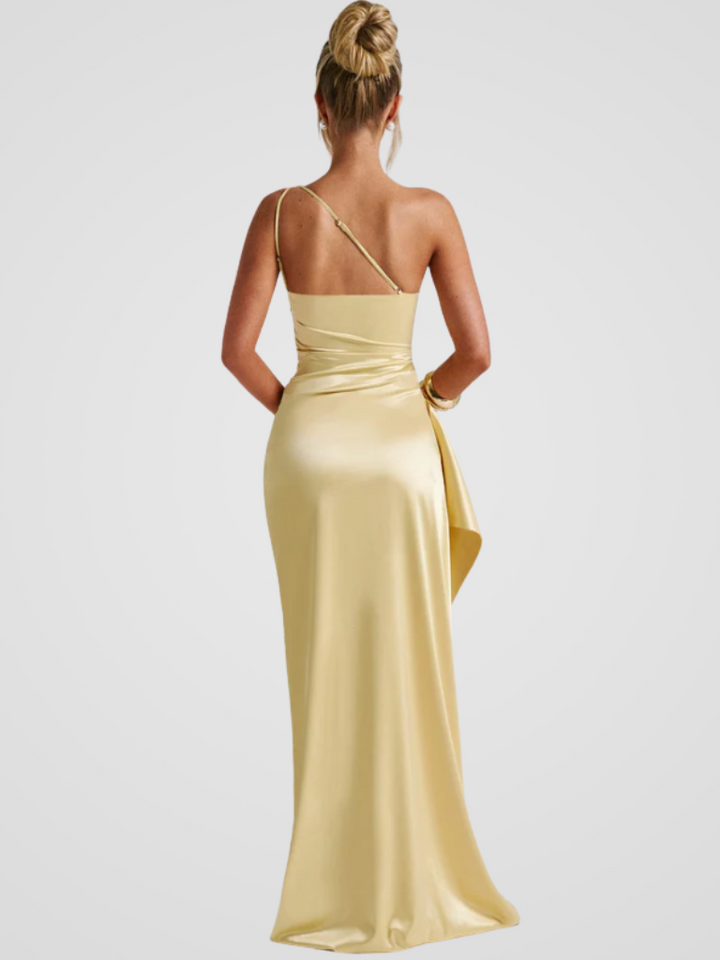 ROBE MAXI EN SATIN SOLEIL