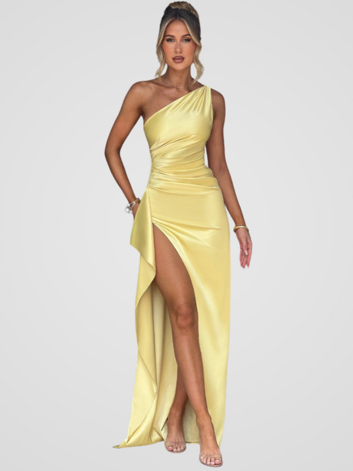 ROBE MAXI EN SATIN SOLEIL