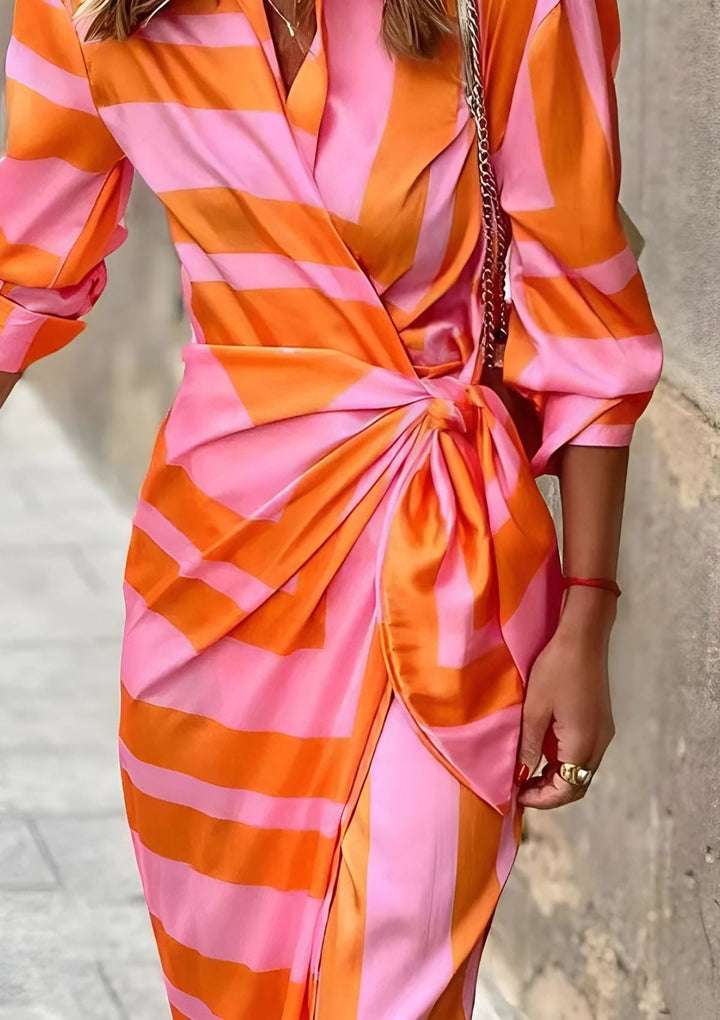 Olivia – Robe chemise ajustée avec motif