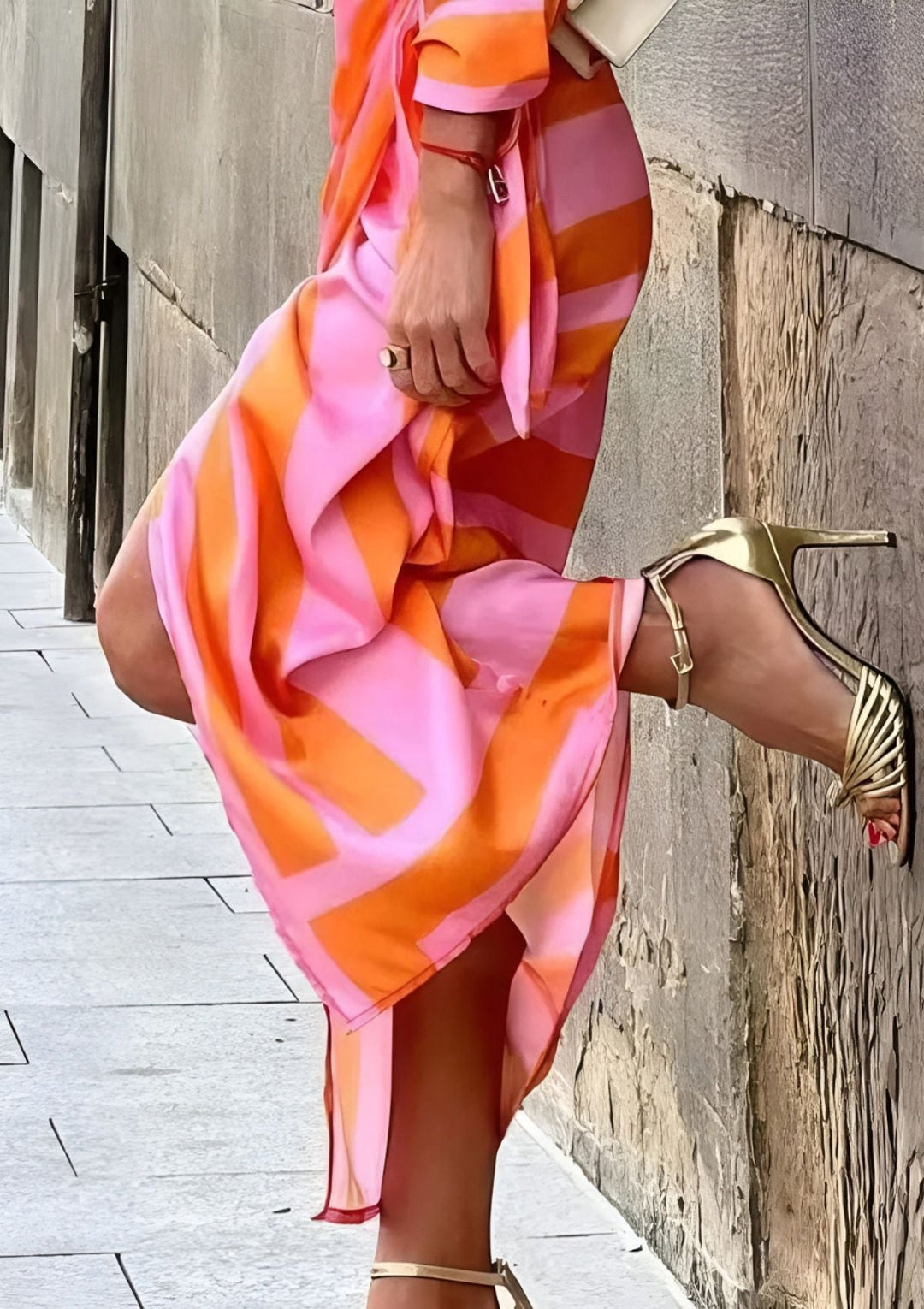 Olivia – Robe chemise ajustée avec motif
