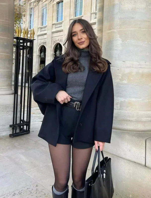 Manteau d'hiver oversize pour femmes avec boutons – coupe raffinée pour le quotidien et les loisirs