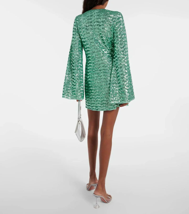Robe de soirée mini à manches longues pour femmes