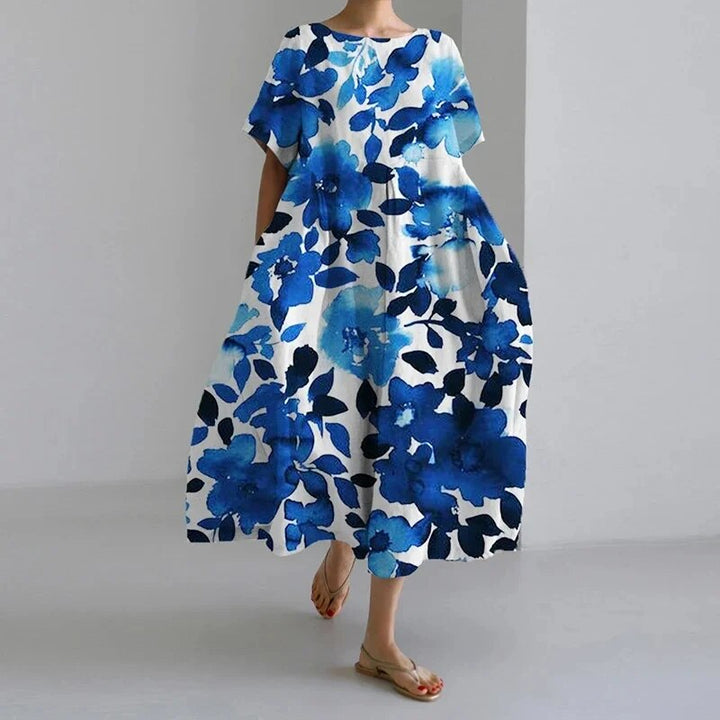 Daisy - Robe maxi rétro inspirée avec des volants élégants