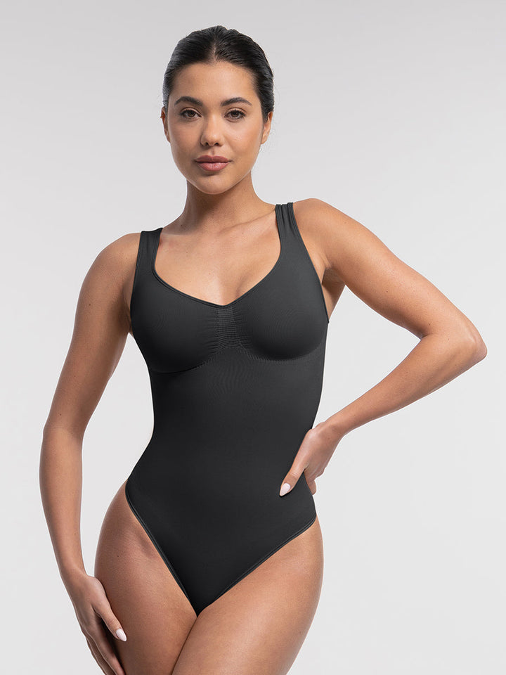 Body sculptant avec décolleté en U et string
