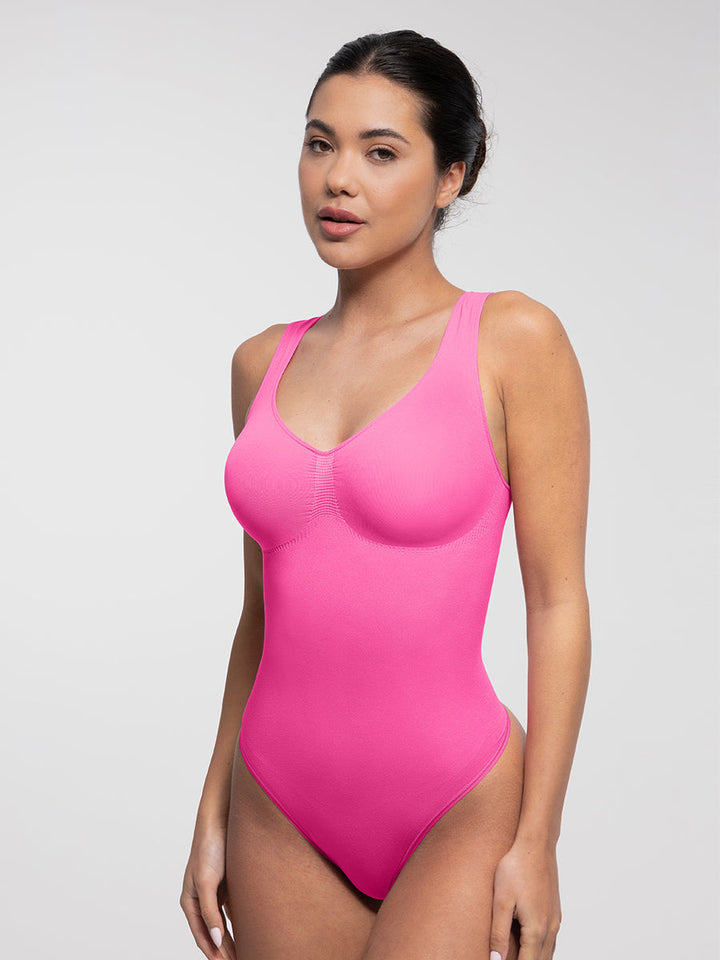 Body sculptant avec décolleté en U et string