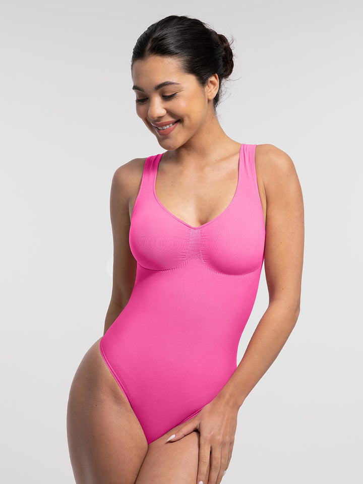 Body sculptant avec décolleté en U et string