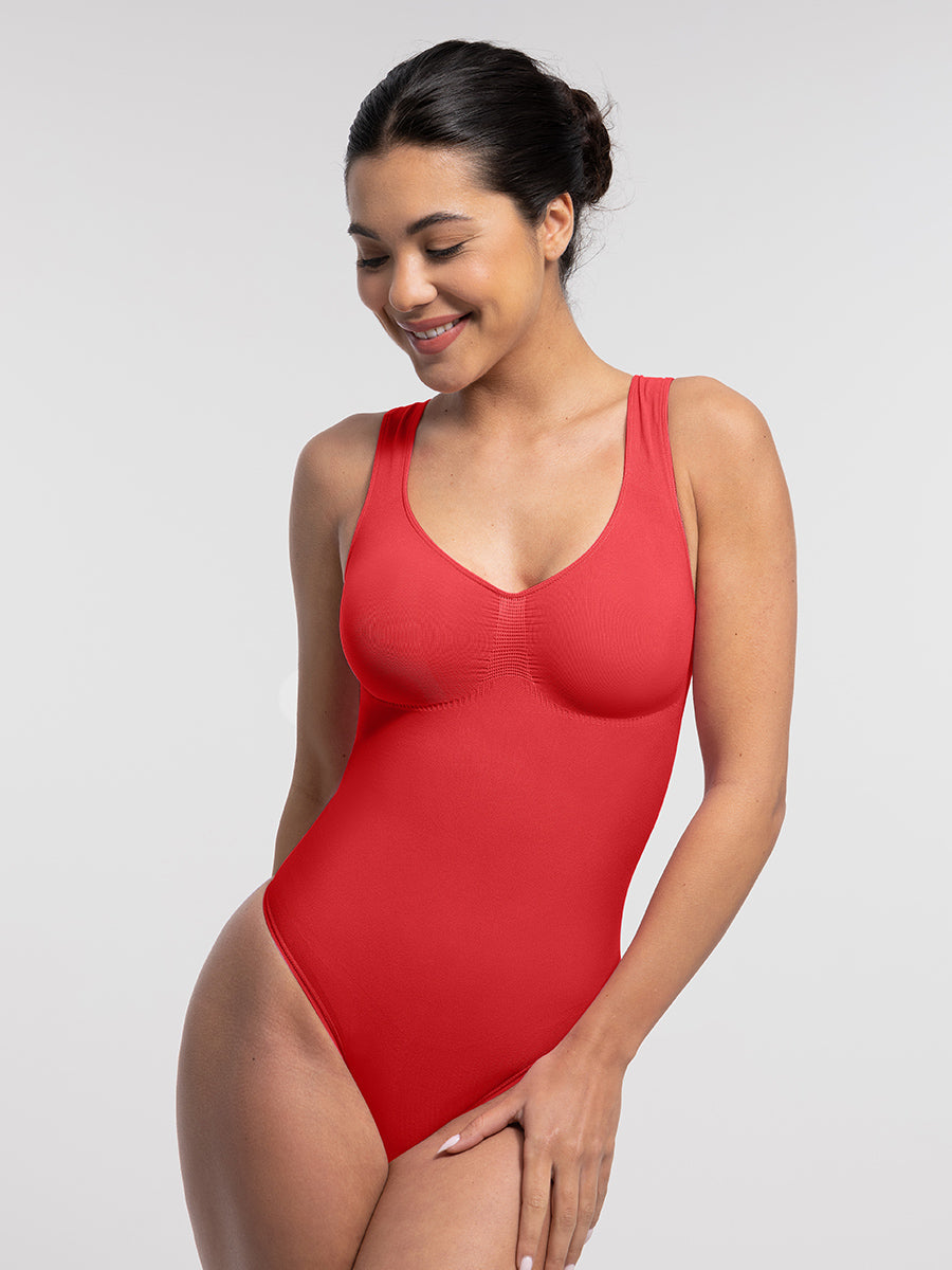 Body sculptant avec décolleté en U et string