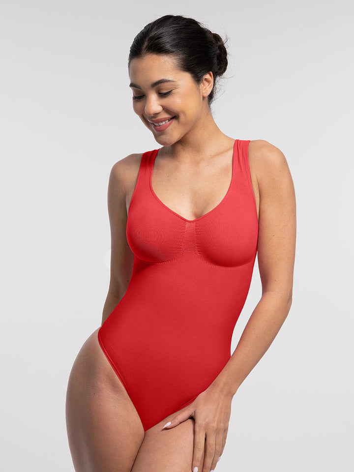 Body sculptant avec décolleté en U et string