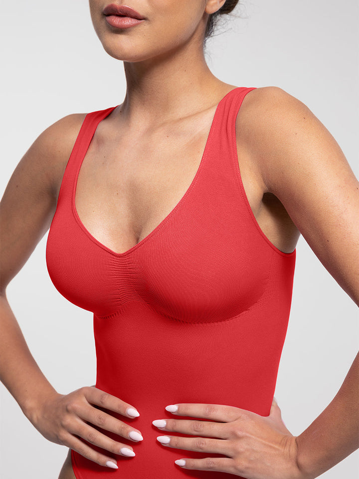Body sculptant avec décolleté en U et string