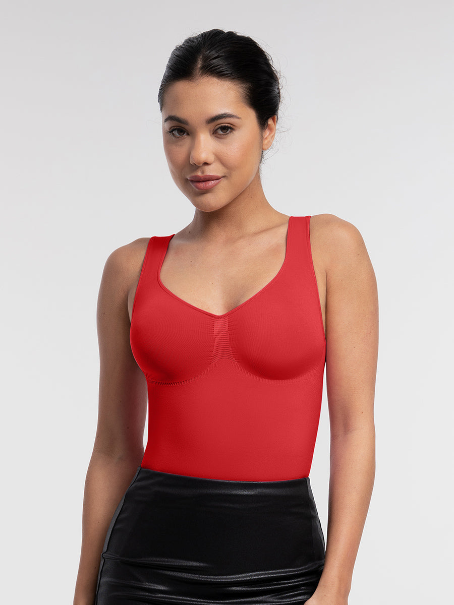 Body sculptant avec décolleté en U et string