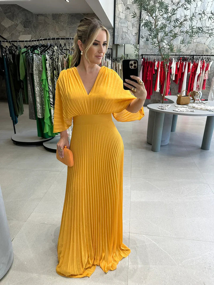Paya | Robe midi élégante avec décolleté en V