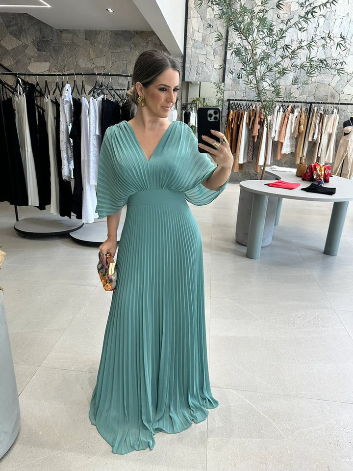 Paya | Robe midi élégante avec décolleté en V