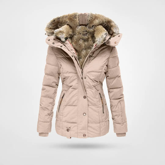 Veste d'hiver femme avec capuche | Manteau d'hiver doublé avec fermeture éclair