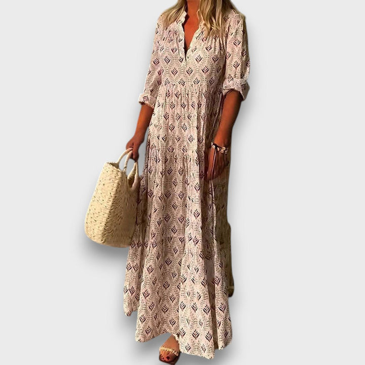 Seriva – Robe maxi fluide avec une touche ethnique raffinée