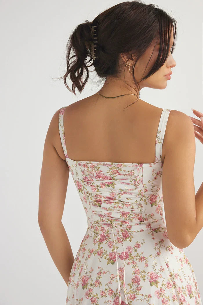 AURORA - Robe midi avec lacets