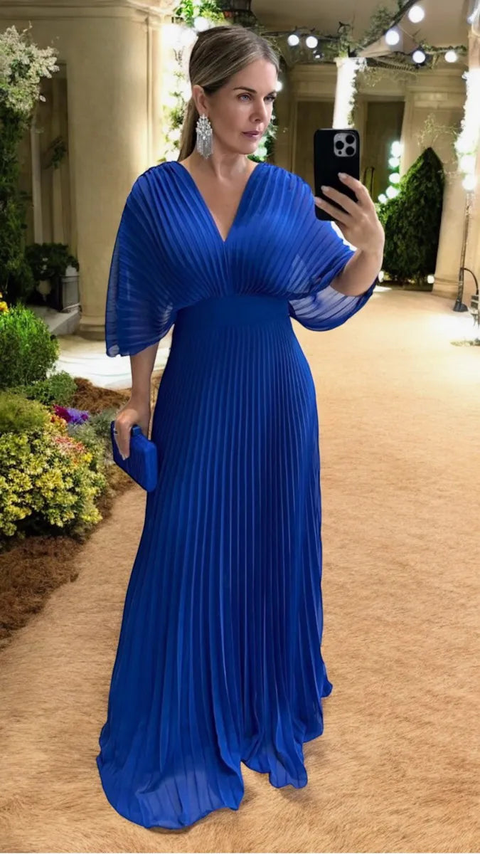 Paya | Robe midi élégante avec décolleté en V