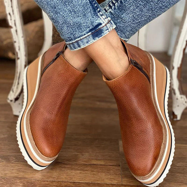 Carmen - Bottines pour femmes avec talon bloc et fermeture éclair