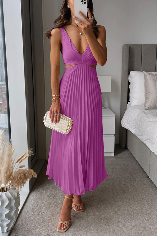 Elsa | Robe Maxikleid Plissée Élégante