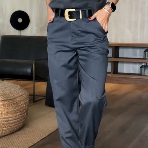 Pantalon de Costume Rayé pour Femmes - Élégant & Moderne