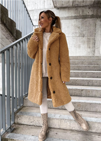 Manteau d'hiver doux, chaud et élégant pour femmes