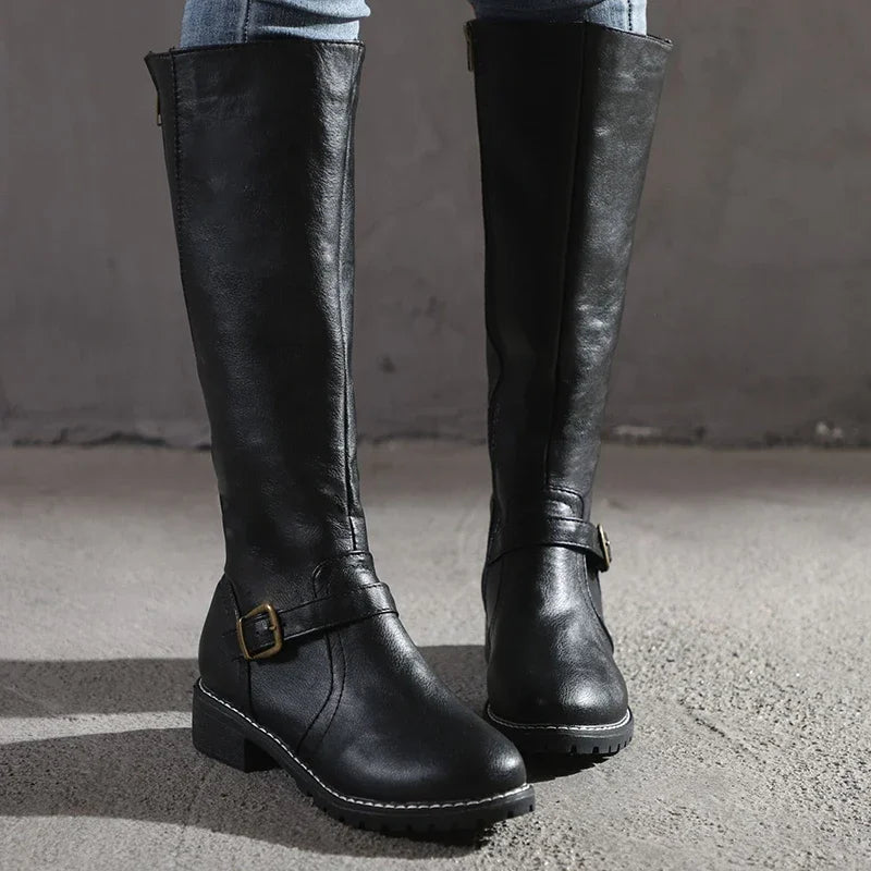 Bottes classiques montantes pour femmes | Avec détails de boucle