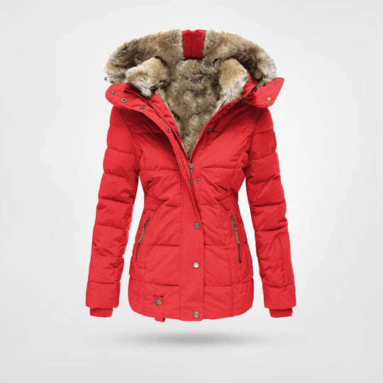 Veste d'hiver femme avec capuche | Manteau d'hiver doublé avec fermeture éclair