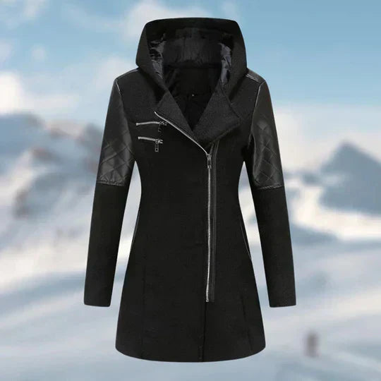 Aurore | Manteau d'hiver long et chaud pour femmes avec capuche