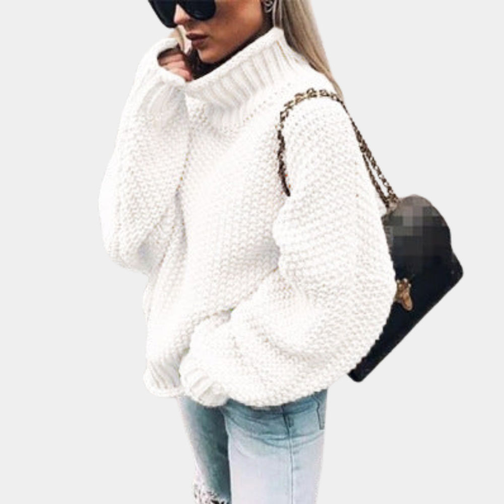 Pull en maille à col roulé pour femmes | Chaud