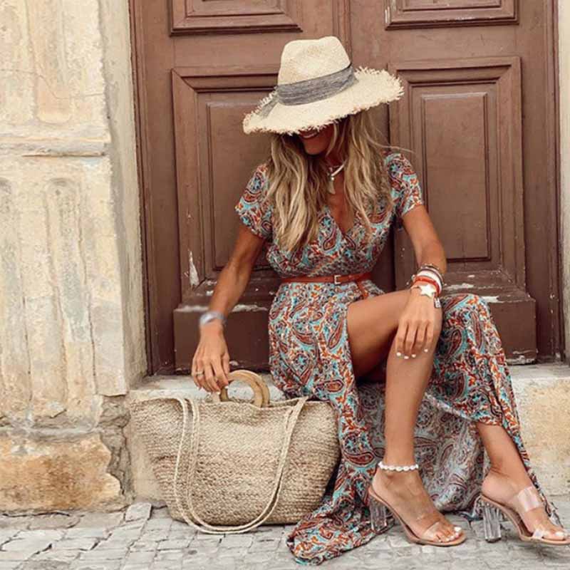 MAYLORA™ | Robe Maxi Hippie avec Motif Paisley