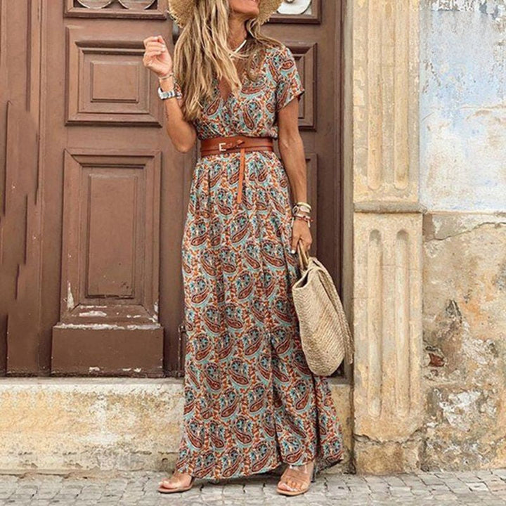 MAYLORA™ | Robe Maxi Hippie avec Motif Paisley