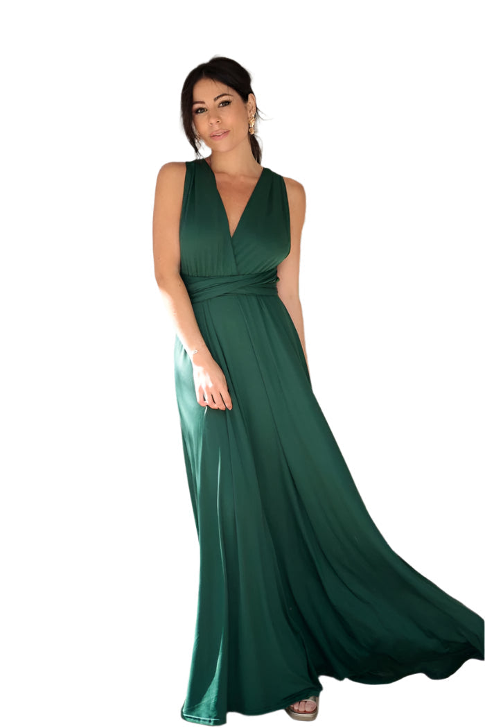 Robe de Soirée Maxikleid Convertible Élégante VersaGlam – Fluide & Ajustable