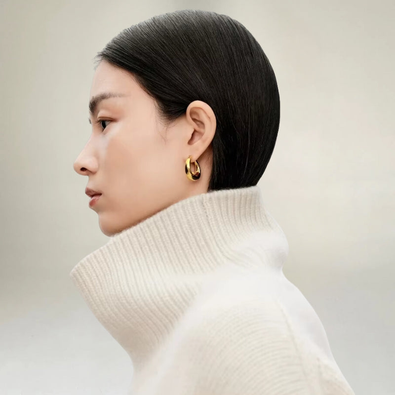 Pull à col roulé luxueux, minimaliste et élégant pour femmes