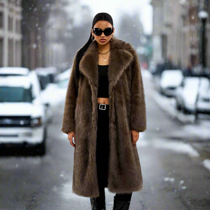 Manteau en fausse fourrure luxueux, surdimensionné et élégant pour femmes