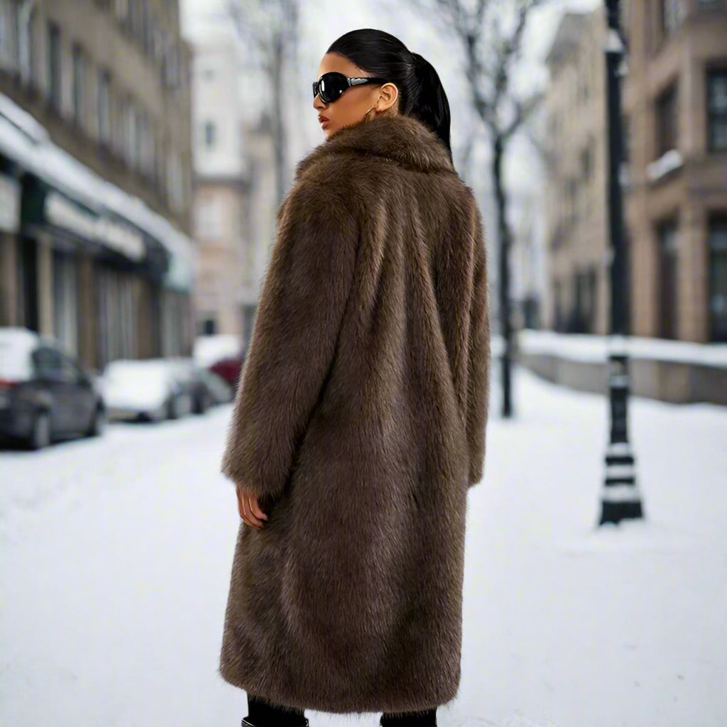 Manteau en fausse fourrure luxueux, surdimensionné et élégant pour femmes
